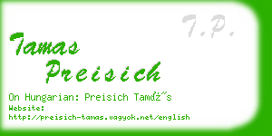 tamas preisich business card